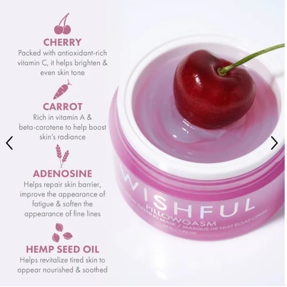 Wishful Pillowgasm‎ Vitamin-Rich Cherry Glow Sleep Mask BNIB - Picture 5 of 9